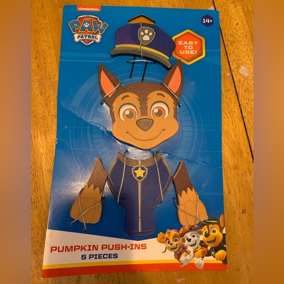 🍁New Paw Patrol Chase Police Pumpkin Push-Ins 5 pieces Halloween decor - Picture 1 of 5